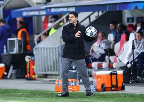 Mikel Arteta manager of Arsenal Slavia Prague v Arsenal, UEFA Champions League, Group Stage, Football, Fortuna Arena, Prague, Czechia - 04 Nov 2025Prague Fortuna Arena Czech Republic EDITORIAL USE ONLY No use with unauthorised audio, video, data, fixture lists, club league logos or live services. Online in-match use limited to 120 images, no video emulation. No use in betting, games or single club league player publications. Copyright: xMichaelxZemanek Shutterstockx 15642030j