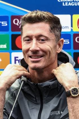 Barcelona s Robert Lewandowski pictured during a press conference, PK, Pressekonferenz of Spanish FC Barcelona, Barca on Tuesday 04 November 2025 in Brugge. The team is preparing for tomorrow s game against Belgian soccer team Club Brugge KV, on day four of the League phase of the UEFA Champions League tournament. BRUNOxFAHY  x139001387x