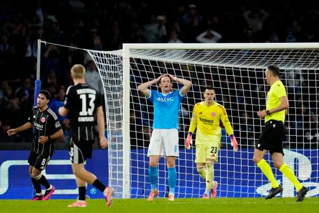 Scott McTominay (SSC Napoli) looks dejected, UEFA Champions League 2025 26 League Phase MD4, SSC Napoli v Eintracht Frankfurt, Diego Armando Maradona Stadium, November 4, 2025, Naples, Italy.