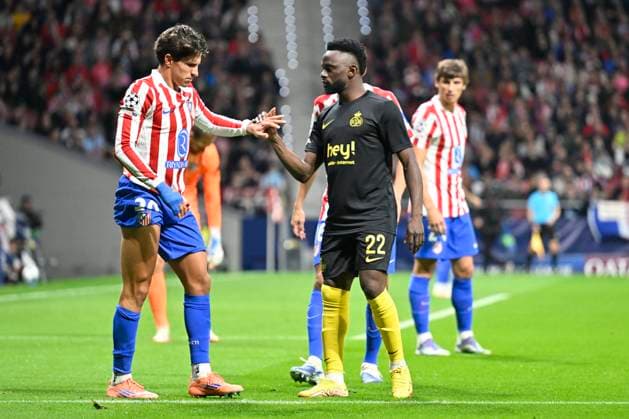 Atletico de Madrid v Royale Union Saint-Gilloise - UEFA Champions League MADRID, SPAIN - NOVEMBER 04 : Niang Ousseynou midfielder of Union Saint-Gilloise, Moreno Daniel defender of Atletico de Madrid in action during the UEFA Champions League 2025 26 League Phase MD4 match between Atletico de Madrid and Royale Union Saint-Gilloise on November 4, 2025 in Madrid, Spain, 04 11 2025 Madrid Spain  Copyright: xJanxDexMeuleneirx
