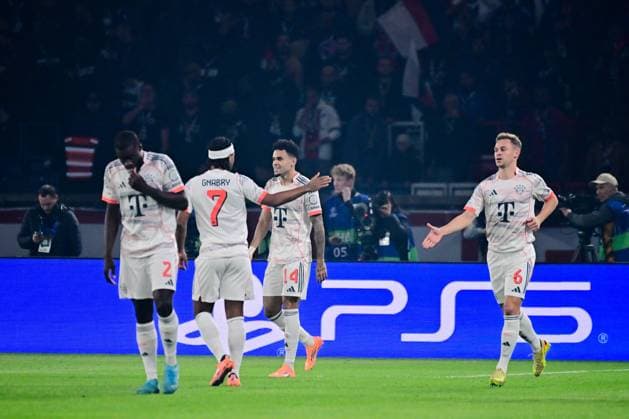 FOOTBALL : PSG vs Bayern Munich - Ligue des Champions - 04 11 2025 Luis Diaz ( 14 - Bayern Munich ) celebrates after scoring during the UEFA Champions League match between Paris Saint Germain and FC Bayern Munich at Parc Des Princes on November 04 , 2025 in Paris, France. ( Photo by Federico Pestellini PsnewZ ) ParisFrance  Copyright: xFedericoxPestellinix