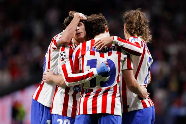 UEFA champions league - Atletico de Madrid vs Union Saint-Gilloise MADRID,SPAIN - 4 November:Several players of Atletico de Madrid Celebrates a goal during UEFA champions league 2025 26 match between Atletico de Madrid and Union Saint-Gilloise at Riyadh Air Metropolitano Stadium. (Photo by Guille Martinez f22photo) Madrid Riyadh Air Metropolitano Stadium Spain Copyright: xGuillermoxMartinezx