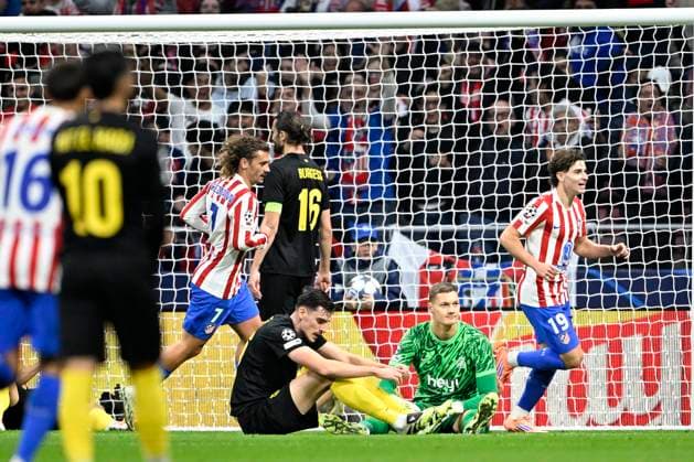 Atletico de Madrid v Royale Union Saint-Gilloise - UEFA Champions League MADRID, SPAIN - NOVEMBER 04 : Alvarez Julian forward of Atletico de Madrid celebrates after scoring during the UEFA Champions League 2025 26 League Phase MD4 match between Atletico de Madrid and Royale Union Saint-Gilloise on November 4, 2025 in Madrid, Spain, 04 11 2025 Madrid Spain  Copyright: xJanxDexMeuleneirx