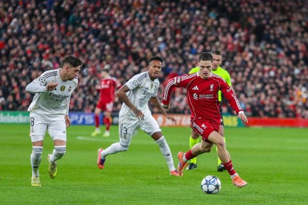 Liverpool v Real Madrid, UEFA Champions League Florian Wirtz Of Liverpool in action during the Liverpool v Real Madrid UEFA Champions League Round 1 League Stage match at Anfield, Liverpool, England on 4 November 2025 Credit: Lee Keuneke Every Second Media Editorial use only. All images are copyright Every Second Media Limited. No images may be reproduced without prior permission. Copyright: xIMAGO EveryxSecondxMediax ESM-1654-0042 LeexKeunekex xEveryxSecondxMediax