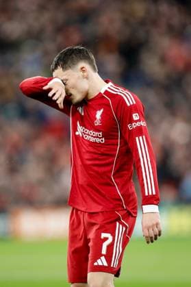 Liverpool v Real Madrid UEFA Champions League Florian Wirtz of Liverpool looks dejected during the UEFA Champions League match at Anfield, Liverpool UK Newspapers OUT Copyright: xMaxxTomlinsonx FIL-22464-0053