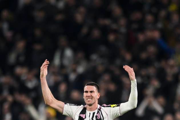 Juventus FC v Sporting CP - UEFA Champions League Dusan Vlahovic of Juventus FC celebrates after scoring a goal during the UEFA Champions League 2025 26 league phase football match between Juventus FC and Sporting CP. Turin Italy Copyright: xNicolòxCampox