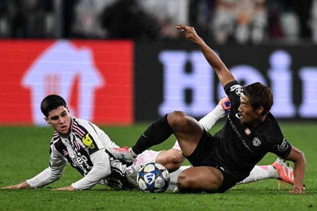 Db Torino 04 11 2025 - Champions League Juventus-Sporting Clube foto Daniele Buffa Image nella foto: Hidemasa Morita-Vasilije Adzic 