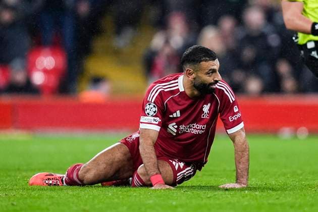 November 4, 2025, Liverpool, Liverpool, England: Mohamed Salah of Liverpool FC looks on during the UEFA Champions League 2025 26 League Phase MD4 match between Liverpool FC and Real Madrid CF at Anfield on November 04, 2025 in Liverpool, England. Liverpool England - ZUMAa181 20251104_zaa_a181_307 Copyright: xDennisxAgyemanx