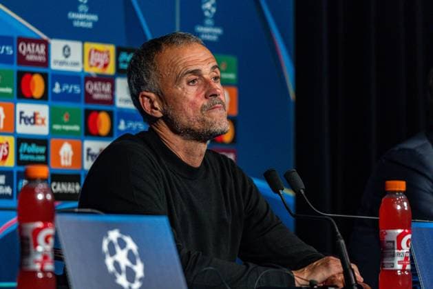 04.11.2025, Paris Saint-Germain vs. FC Bayern München, UEFA Champions League, 04. Spieltag Pressekonferenz Luis Enrique Copyright: xBahhoxKarax