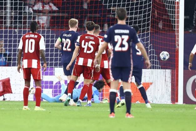 UEFA Champions League Olympiacos vs PSV Eindhoven - Ricardo Pepi of PSV Eindhoven in action scoring the equaliser 1-1 during the UEFA Champions League Phase matchday 4 soccer match between Olympiacos FC and PSV Eindhoven in Stadium Georgios Karaiskakis in Piraeus, Greece, 4 November 2025.. IMAGO ONE INCH PRODUCTIONS PIRAEUS Greece Copyright: xONExINCHxPRODUCTIONSx 6718950