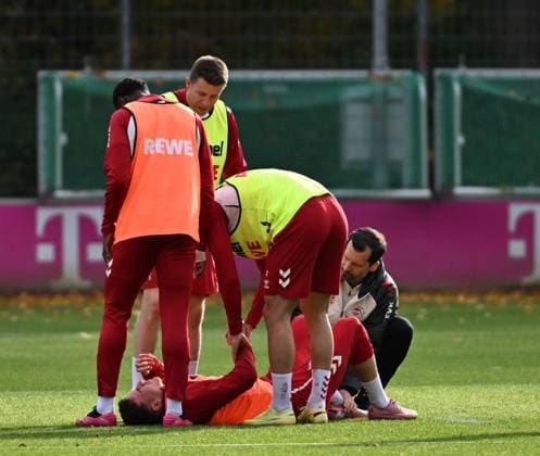 05.11.2025, xophax, Fussball 1.Bundesliga, 1.FC Koeln Training Derbywoche Said El Mala verletzt (DFL DFB REGULATIONS PROHIBIT ANY USE OF PHOTOGRAPHS as IMAGE SEQUENCES and or QUASI-VIDEO) Koeln