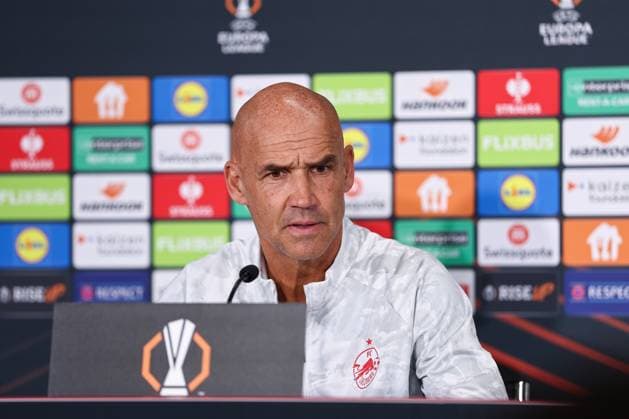 SOCCER - UEFA EL, RBS vs Deventer SALZBURG,AUSTRIA,05.NOV.25 - SOCCER - UEFA Europa League, Red Bull Salzburg vs Go Ahead Eagles Deventer, preview, press conference, PK, Pressekonferenz RBS. Image shows head coach Thomas Letsch (RBS).  GEPAxpictures xDavidxGeieregger
