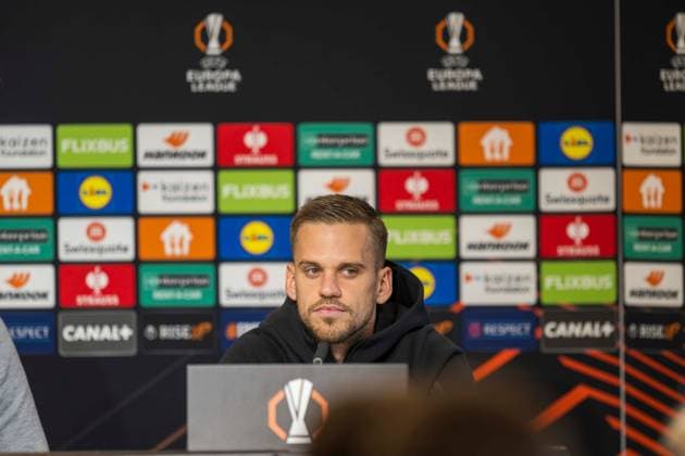 SOCCER - UEFA EL, Sturm vs Nottingham GRAZ,AUSTRIA,05.NOV.25 - SOCCER - UEFA Europa League, SK Sturm Graz vs Nottingham Forest, preview, press conference, PK, Pressekonferenz Sturm. Image shows Tomi Horvat (Sturm).  GEPAxpictures xAvnixRetkoceri