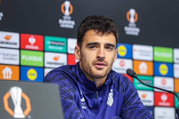 GNK Dinamo press conference, PK, Pressekonferenz GNK Dinamo player Sandro Kulenovic during press conference before UEFA Europa League group phase football match with Celta Vigo in Zagreb, Croatia on 05. November 2025.  GoranxStanzl PIXSELL