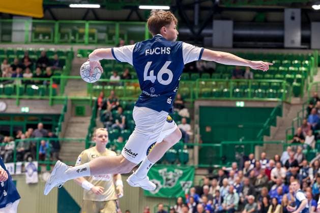 05.11.2025, Handball, Achtelfinale DHB-Pokal, Bergischer HC - TSV Hannover-Burgdorf, Unihalle Wuppertal: Julian Fuchs (BHC 46) Nordrhein-Westfalen Deutschland