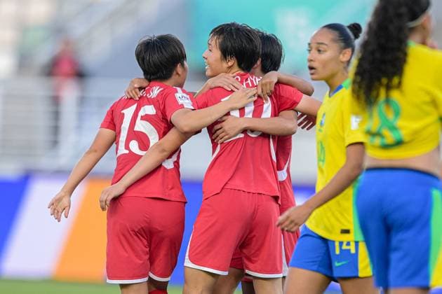 CALCIO - FIFA Mondiali - U17, U 17 Women - Semifinal - Brazil vs North Korea A player of Korea DPR U-17 celebrates the goal of 2-0 during the FIFA U-17 Women s World Cup Morocco 2025 Semifinal match between Brazil and Korea DPR in Rabat, Morocco, on November 5, 2025, at the Olympic Stadium Morocco Morocco  Copyright: xIPAxSport ABACAx