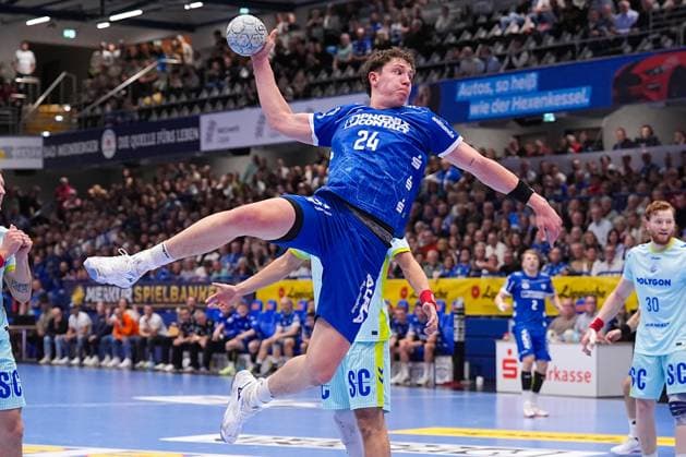 05.11.2025, xydrx, Handball, Achtelfinale DHB Pokal, TBV Lemgo Lippe - VfL Gummersbach, PHOENIX Contact-Arena: Joel Willecke (TBV Lemgo Lippe 24) Nordrhein-Westfahlen Deutschland