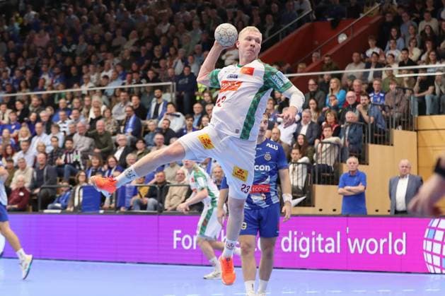 05.11.2025, xtgx, Handball, DHB Pokal 3. Runde, TV Großwallstadt - SC Magdeburg v.l. Magnus Saugstrup (Magdeburg, 23) wirft Tor, Torschuetze, erzielt Tor, Treffer, scores the goal Elsenfeld