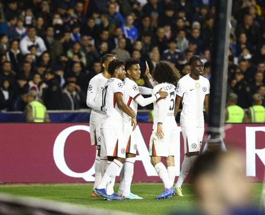 Qarabag v Chelsea - UEFA Champions League BAKU, AZERBAIJAN - NOVEMBER 05: Players of Chelsea celebrate after scoring a goal during the UEFA Champions League 2025 26 League Phase MD4 match between Qarabag and Chelsea at Tofiq Bahramov Stadium in Baku, Azerbaijan on November 05, 2025. Resul Rehimov Anadolu Baku Azerbaijan. Editorial use only. Please get in touch for any other usage.  Copyright: x2025xAnadoluxResulxRehimovx