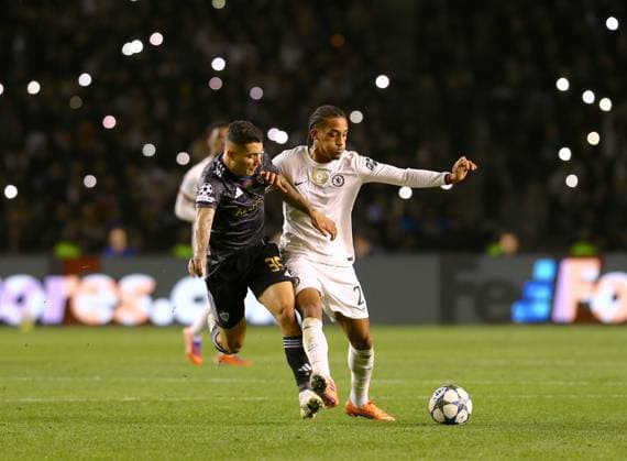 Qarabag v Chelsea - UEFA Champions League BAKU, AZERBAIJAN - NOVEMBER 05: Pedro Bicalho (L) of Qarabag in action against Joao Pedro (R) of Chelsea during the UEFA Champions League 2025 26 League Phase MD4 match between Qarabag and Chelsea at Tofiq Bahramov Stadium in Baku, Azerbaijan on November 05, 2025. Resul Rehimov Anadolu Baku Azerbaijan. Editorial use only. Please get in touch for any other usage.  Copyright: x2025xAnadoluxResulxRehimovx
