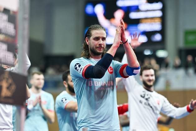 Olle Forsell Schefvert (MT Melsungen , 25) HC Elbflorenz 2006 vs. MT Melsungen, DHB-Pokal Herren, Spielzeit 2025 2026, 05.11.2025 HC Elbflorenz 2006 vs. MT Melsungen, DHB-Pokal Herren, Spielzeit 2025 2026, 05.11.2025 Dresden Copyright: xEibner-Pressefoto xHoepnerx EP_PHR