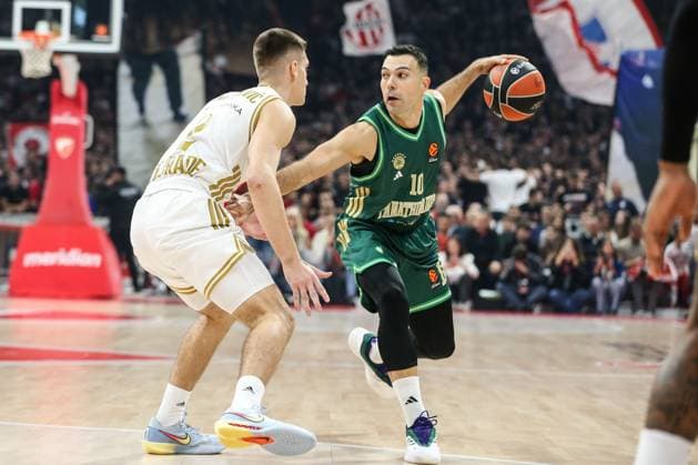Crvena Zvezda Meridianbet Belgrade v Panathinaikos Aktor Athens - Euroleague BELGRADE, SERBIA - NOVEMBER 05: Kostas Sloukas (10) of Panathinaikos AKTOR in action during the EuroLeague Regular Season Round 9 match between Crvena Zvezda Meridianbet Belgrade and Panathinaikos Aktor Athens at Belgrade Arena on November 05, 2025 in Belgrade, Serbia. Filip Stevanovic Anadolu Belgrade Serbia. Editorial use only. Please get in touch for any other usage.  Copyright: x2025xAnadoluxFilipxStevanovicx