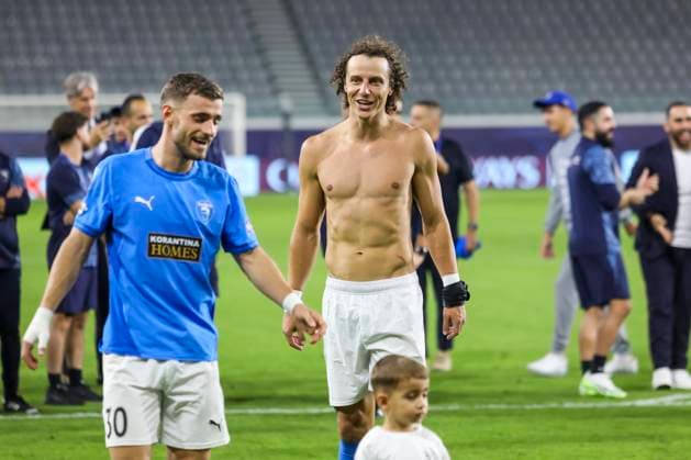 UEFA Champions League : Pafos vs Villarreal DAVID LUIZ of Pafos and VLAD DRAGOMIR of Pafos are seen after the game. Pafos plays against Villarreal for the matchday 4 of the League Phase of the UEFA Champions League competition, Limassol, Cyprus, on Nov. 5, 2025. Limassol Cyprus Copyright: xKOSTASxPIKOULASx