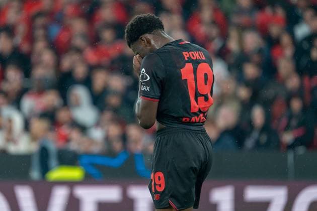 Ernest Poku (Bayer Leverkusen, 19) vergibt einen Grosschance und aergert sich, POR, Benfica Lissabon vs. Bayer 04 Leverkusen, Fussball, UEFA Champions League, Spieltag 4, Spielzeit 2025 2026, 05.11.2025, POR, Benfica Lissabon vs. Bayer 04 Leverkusen, Fussball, UEFA Champions League, Spieltag 4, Spielzeit 2025 2026, 05.11.2025, Lissabon Copyright: xEibner-Pressefoto EdwardxCheungx EP_ECG