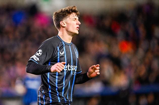 Club Brugge v Barcelona - UEFA Champions League BRUGGE, BELGIUM - NOVEMBER 05 : Tzolis Christos forward of Club Brugge missing an opportunity during the UEFA Champions League 2025 26 League Phase MD4 match between Club Brugge and Barcelona on November 5, 2025 in Brugge, Belgium, 05 11 2025 Brugge Belgium  Copyright: xTomasxSiskx