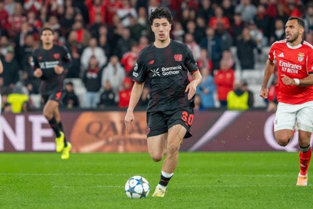 Ibrahim Maza (Bayer Leverkusen, 30), POR, Benfica Lissabon vs. Bayer 04 Leverkusen, Fussball, UEFA Champions League, Spieltag 4, Spielzeit 2025 2026, 05.11.2025, POR, Benfica Lissabon vs. Bayer 04 Leverkusen, Fussball, UEFA Champions League, Spieltag 4, Spielzeit 2025 2026, 05.11.2025, Lissabon Copyright: xEibner-Pressefoto EdwardxCheungx EP_ECG