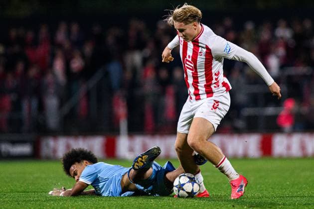 COLOGNE, GERMANY - 5 NOVEMBER, 2025: - The football match of UEFA Youth League 1.FC Koeln vs Racing FC Union at Franz Kremer Stadium.  Copyright: xVITALIIxKLIUIEVx