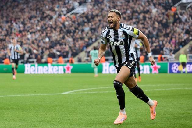 Newcastle United FC v Athletic Club - UEFA Champions League 2025 26 League Phase MD4 Joelinton Cassio Apolinario de Lira of Newcastle United FC celebrates after scoring his team™s second goal during the UEFA Champions League 2025 26 League Phase MD4 match between Newcastle United FC and Athletic Club at St James Park on November 5, 2025, in Newcastle upon Tyne, England. Newcastle upon Tyne St James Park Newcastle upon Tyne England _L2_3468_9218 Copyright: xRicardoxLarreinax