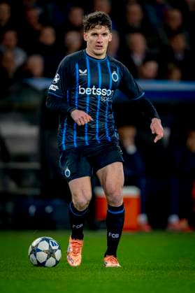 Club Brugge forwarder Christos Tzolis during the match Club Brugge vs FC Barcelona, Barca at the Jan Breydelstadion for the Champions League - League phase - Matchday 4 season 2025-2026 in BRUGES, Belgium on 5 november 2025, (photo by Marcel van Dorst EYE4images DeFodi Images) Club Brugge forwarder Christos Tzolis during the match Club Brugge vs FC Barcelona at the Jan Breydelstadion for the Champions League League phase Matchday 4 season 2025 2026 in BRUGES, Belgium on 5 november 2025, photo by Marcel van Dorst EYE4images DeFodi Images