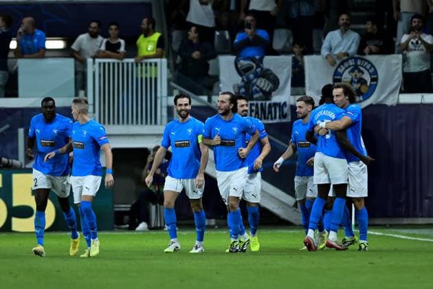 November 5, 2025, Limassol, Limassol, Cyprus: DERRICK LUKCASSEN (23) of Pafos and team celebrating his goal during the UEFA Champions League phase matchday 4 game beetwen Pafos FC and Villareal FC at Alphamega Stadium in Limassol,Cyprus on 05 of November r 2025 Limassol Cyprus - ZUMAk195 20251105_znp_k195_012 Copyright: xXenophonxKarakalosx