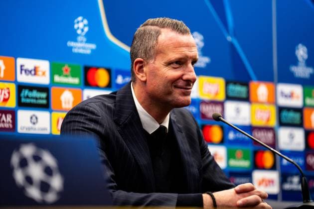 BRUGES, BELGIUM - NOVEMBER 5: Club Brugge head coach Nicky Hayen attends a press conference, PK, Pressekonferenz after the UEFA Champions League 2025 26 League Phase MD4 match between Club Brugge KV and FC Barcelona, Barca at Jan Breydelstadion on November 5, 2025 in Bruges, Belgium. (Photo by Rene Nijhuis) SPO  Copyright: xRenexNijhuis