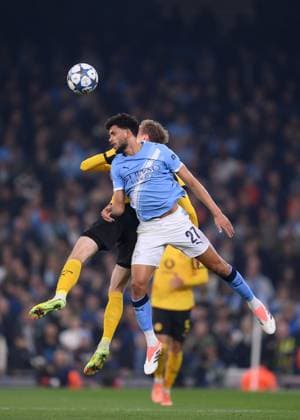 MANCHESTER, ENGLAND - NOVEMBER 5: Manchester City s Matheus Nunes during the UEFA Champions League 2025 26 League Phase MD4 match between Manchester City and Borussia Dortmund at City of Manchester Stadium on November 5, 2025 in Manchester, England. SPO 