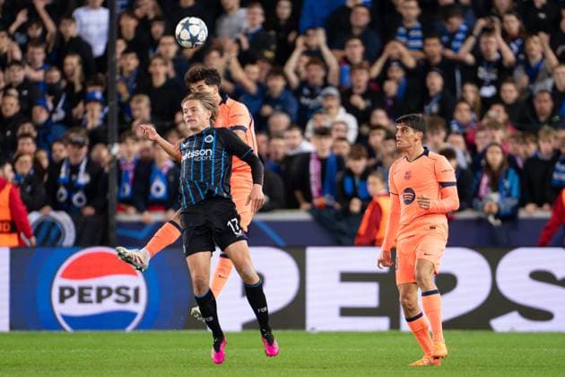 2025-11-05 Club Brugge KV v FC Barcelona, Barca - UEFA Champions League 2025 26 League Phase MD4 BRUGES, BELGIUM - NOVEMBER 5: Romeo Vermant of Club Brugge during the UEFA Champions League 2025 26 League Phase MD4 match between Club Brugge KV and FC Barcelona at Jan Breydelstadion on November 5, 2025 in Bruges, Belgium. Bruges Jan Breydelstadion Belgium Content not available for redistribution in The Netherlands directly or indirectly through any third parties. Copyright: xJorisxVerwijstx
