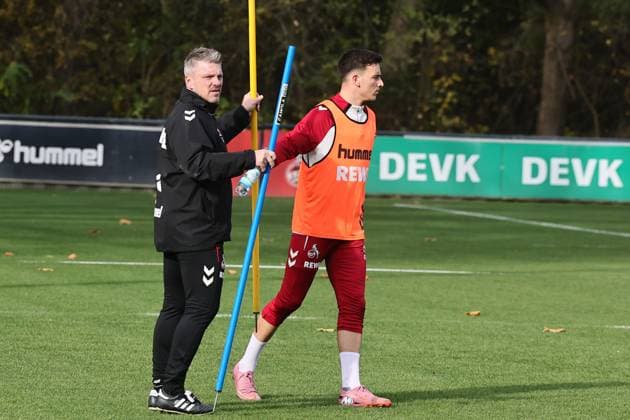 1. FC Köln 1. FC Köln, Training, von links: Lukas Kwasniok, Said El Mala (1. FC Köln), 06.11.2025, Bild: