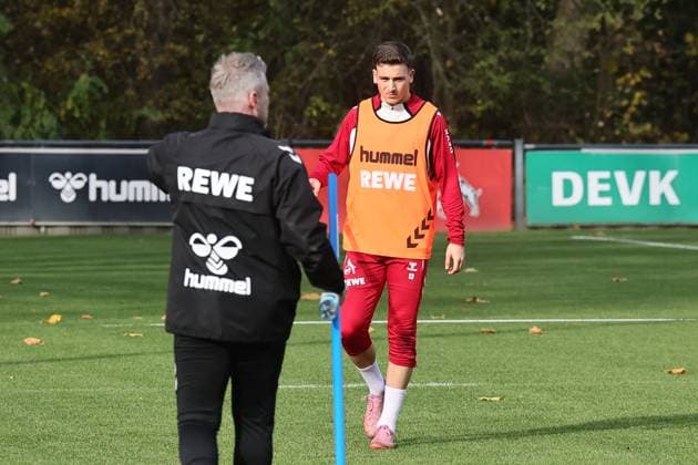 1. FC Köln 1. FC Köln, Training, von links: Lukas Kwasniok, Said El Mala (1. FC Köln), 06.11.2025, Bild: