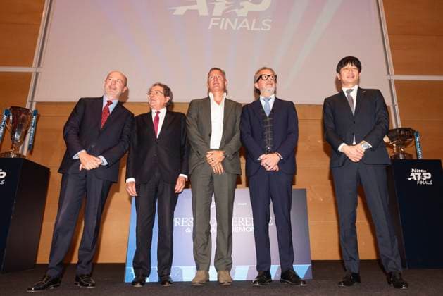 Angelo Binaghi, Gian Maria Grospietro, Andrea Gaudenzi, Mimmo Carretta, Yoichiro Sugino. Sorteggio dei gironi delle ATP, Tennis Herren Finals 2025 a Torino, Italia - Cronaca - Giovedì 6 novembre 2025 - Matteo Secci LaPresse Angelo Binaghi, Gian Maria Grospietro, Andrea Gaudenzi, Mimmo Carretta, Yoichiro Sugino. Group draw for the 2025 ATP Finals in Turin, Italy - News - Thursday 6th November 2025 - News - Matteo Secci LaPresse Copyright: xMatteoxSecci LaPressex
