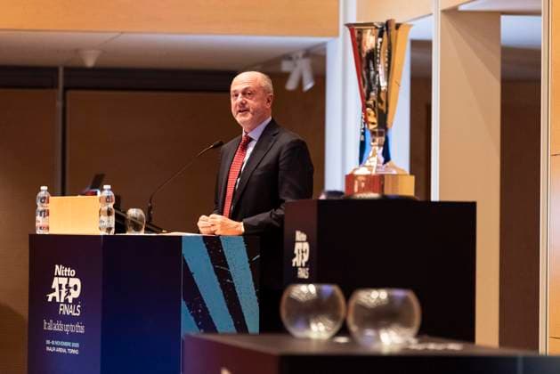 Angelo Binaghi. Sorteggio dei gironi delle ATP, Tennis Herren Finals 2025 a Torino, Italia - Cronaca - GiovedÃ¬ 6 novembre 2025 - Matteo Secci LaPresse Angelo Binaghi. Group draw for the 2025 ATP Finals in Turin, Italy - News - Thursday 6th November 2025 - News - Matteo Secci LaPresse  Copyright: xMatteoxSecci LaPressex