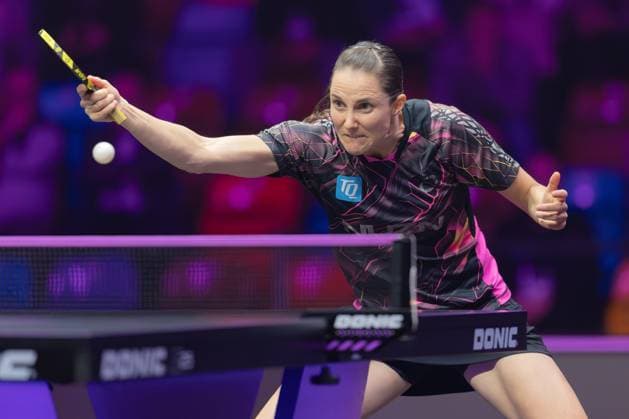WTT Champions Frankfurt 2025 Sabine Winter (Deutschland) gewinnt ihr Erstrundenspielgegen Fu Yu (Portugal) mit 3:0 Sätzen. WTT Champions-Tischtennisturnier in der Süwag Energie ARENA in Frankfurt am Main vom 4. bis 9. November 2025. Runde 1, Donnerstag, 6. November., Frankfurt am Main Hessen Deutschland Süwag Energie ARENA *** WTT Champions Frankfurt 2025 Sabine Winter Germany wins her first round match against Fu Yu Portugal with 3 0 sets WTT Champions table tennis tournament in the Süwag Energie ARENA in Frankfurt am Main from November 4 to 9, 2025 Round 1, Thursday, November 6 , Frankfurt am Main Hessen Germany Süwag Energie ARENA