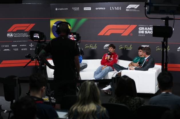 F1 - SAO PAULO GRAND PRIX 2025 press conference, PK, Pressekonferenz LECLERC Charles (mco), Scuderia Ferrari SF-25, portrait during the 2025 Formula 1 Grande Premio de Sao Paulo, 2025 Sao Paulo Grand Prix, 21th round of the 2025 FIA Formula One World Championship, WM, Weltmeisterschaft from November 7 to 9, 2025 on the Interlagos, in Sao Paulo, Brazil - Sao PauloBrazil Copyright: xANTONINxVINCENTx