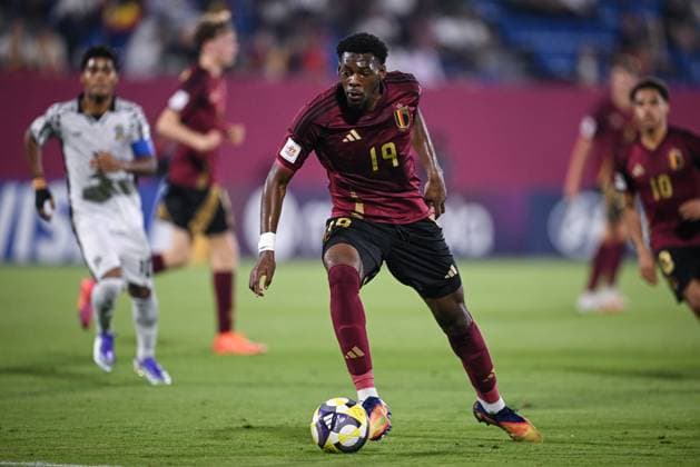 Fussball, Junioren U 17 WM 2025 in Doha Katar Vorrunde 06.11.2025 Gruppe D Belgien - Fidschi Vierfacher Torschuetze Rene Mitongo (Belgien)