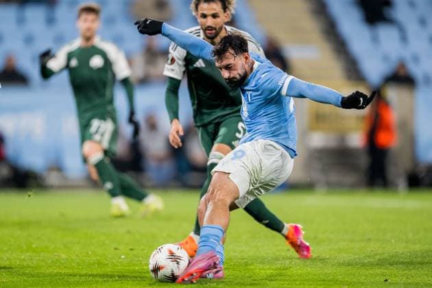 251106 Sead Haksabanovic of Malmö FF during the UEFA Europa League football match between Malmö FF and Panathinaikos on November 6, 2025 in Malmö. Photo: Petter Arvidson BILDBYRAN kod PA PA1108 fotboll football soccer fotball uefa europa league europa league malmö ff panathinaikos bbeng bbauto Copyright: PETTERxARVIDSON BB251106PA069