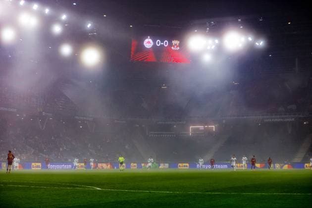 SALZBURG , 06-11-2025 , Red Bull Arena , season 2025 2026 , UEFA Europa League League phase . match between RB Salzburg and Go Ahead Eagles, Picture shows 0-0 Salzburg - Go Ahead Eagles  x31890187x Copyright: