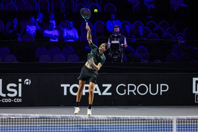 Moselle Open : tournoi de tennis, à Metz PHOTOPQR LE REPUBLICAIN LORRAIN Hugo AZMANI ; Metz ; 06 11 2025 ; Moselle Open : 22e édition du tournoi de tennis, aux Arènes, à Metz; Lorenzo Sonego (ITA), lors de son match en quart de finale contre Daniel Altmaier Metz Moselle Lorraine France  Copyright: xPHOTOPQR LExREPUBLICAINxLORRAIN xHugoxAZMANIx 20251106RBL0661 20251106RBL0661