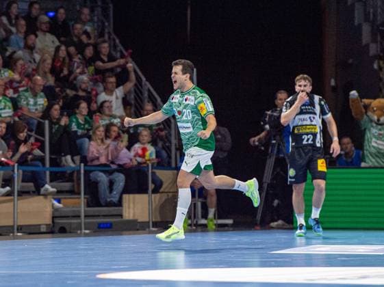 Handball, Herren, Saison 2025 2026, DHB-Pokal (Achtelfinale), Füchse Berlin - ThSV Eisenach, Tim Freihöfer (Füchse Berlin), 06.11.2025, Copyright: xSebastianxRäppold MatthiasxKochx