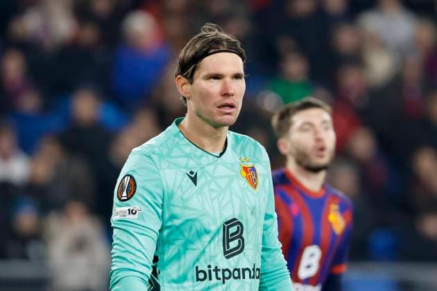 Marwin Hitz (FC Basel, 01) , Schweiz, Fussball, UEFA Europa League, 4. Spieltag, 2025 2026, FC Basel vs. FCSB Bukarest, 06.11.2025, Sankt Jakob Park, Basel, Schweiz Basel Sankt Jakob Park Kanton Basel-Stadt Schweiz Copyright: xGrantxHubbsx