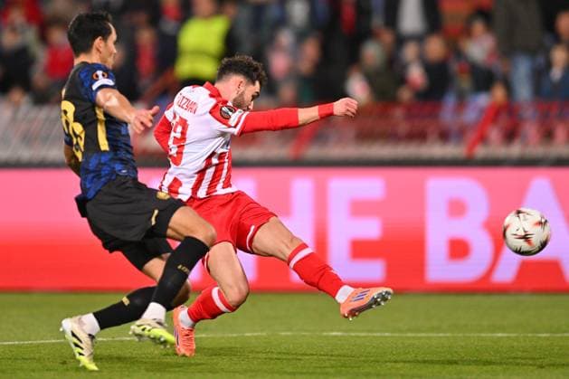 CRVENA ZVEZDA vs LILLE NAYAIR TIKNIZYAN, football player of Crvena zvezda, during the UEFA Europa League match, against Lille, at Rajko Mitic Stadium. Belgrade, 06.11.2025. photo: MN Press photo FOOTBALL, UEFA EUROPA LEAGUE, CRVENA ZVEZDA, LILLE Belgrade Stadium Rajko Mitic Serbia Copyright: xMarkoxMetlasx xMNxPressx